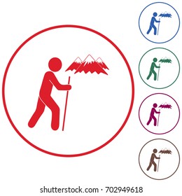 Hiking icon illustration isolated vector sign symbol

