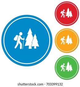Hiking icon illustration isolated vector sign symbol