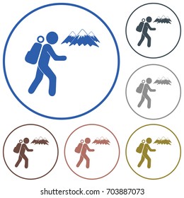 Hiking icon illustration isolated vector sign symbol

