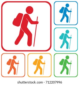 Hiking icon illustration isolated vector sign symbol