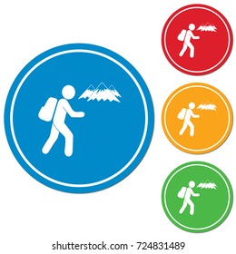 Hiking icon illustration isolated vector sign symbol

