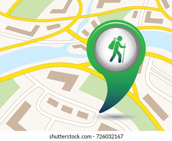 Hiking icon illustration isolated vector sign symbol

