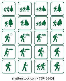 Hiking icon illustration isolated vector sign symbols set
