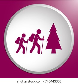 Hiking icon illustration isolated vector sign symbol

