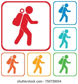 Hiking icon illustration isolated vector sign symbol

