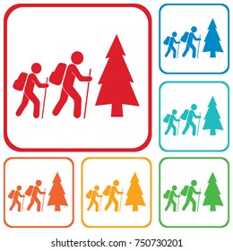 Hiking icon illustration isolated vector sign symbol

