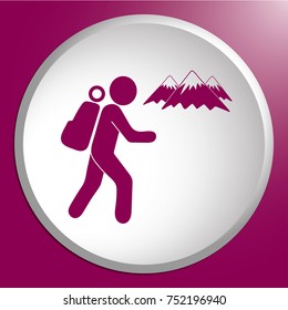 Hiking icon illustration isolated vector sign symbol