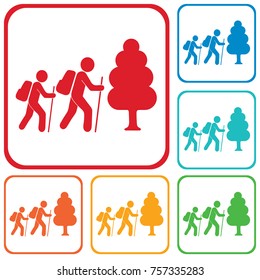 Hiking icon illustration isolated vector sign symbol