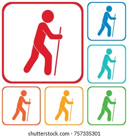 Hiking icon illustration isolated vector sign symbol