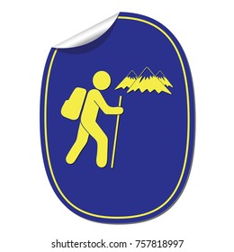 Hiking icon illustration isolated vector sign symbol

