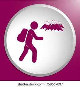 Hiking icon illustration isolated vector sign symbol