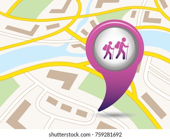Hiking icon illustration isolated vector sign symbol