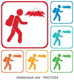 Hiking icon illustration isolated vector sign symbol

