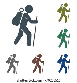 Hiking icon illustration isolated vector sign symbol