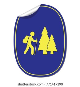 Hiking icon illustration isolated vector sign symbol