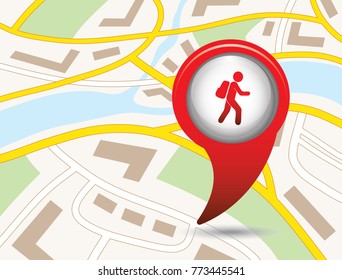 Hiking icon illustration isolated vector sign symbol