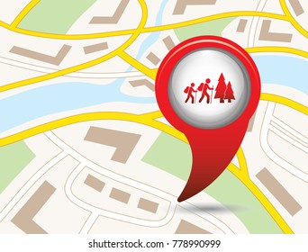 Hiking icon illustration isolated vector sign symbol