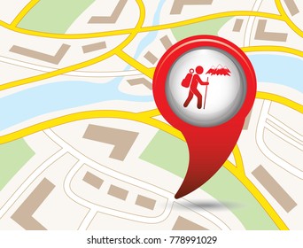 Hiking icon illustration isolated vector sign symbol