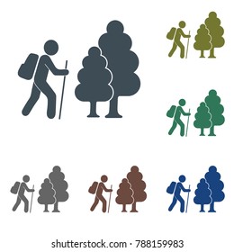 Hiking icon illustration isolated vector sign symbol