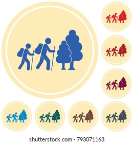 Hiking icon illustration isolated vector sign symbol