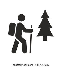 Hiking icon isolated on white background