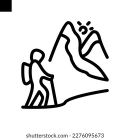 hiking icon line style vector