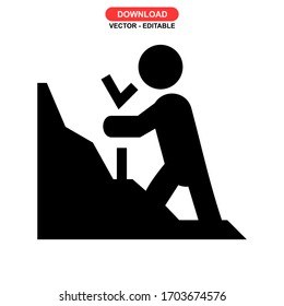 Icono de caminante o logotipo símbolo de signo aislado ilustración vectorial - iconos vectoriales de estilo negro de alta calidad
