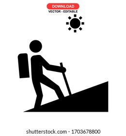 hiking icon or logo isolated sign symbol vector illustration - high quality black style vector icons
