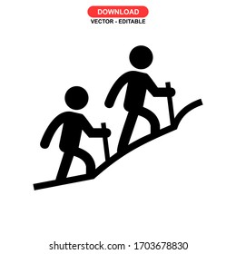 hiking icon or logo isolated sign symbol vector illustration - high quality black style vector icons
