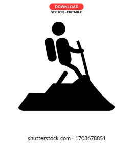 hiking icon or logo isolated sign symbol vector illustration - high quality black style vector icons
