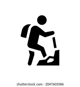 Icono de senderismo sobre fondo blanco