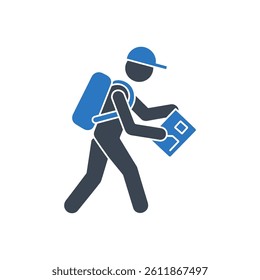 Hiking Icon On White Background