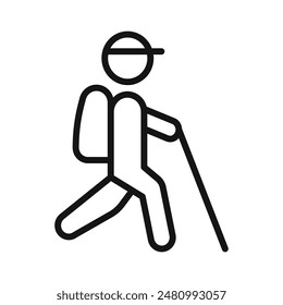 Hiking Icon for Outdoor Adventure and Trails
