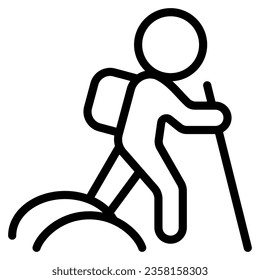 icono de excursión con estilo de contorno. Adecuado para el diseño de sitios web, logotipo, aplicación, interfaz de usuario y ETC.