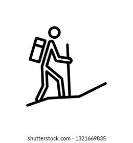 Hiking icon Outline Vector