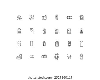 Hiking icon set, design, vector illustration
