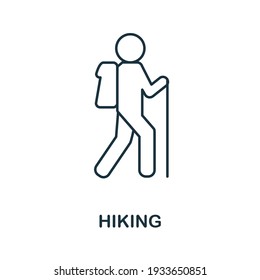 Hiking icon. Simple illustration from vacation collection. Creative Hiking icon for web design, templates, infographics and more