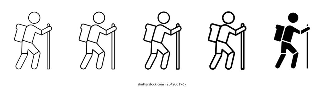 ícone de caminhadas Ilustração de contorno simples