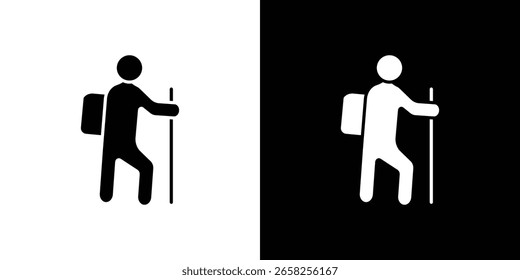 Icono de senderismo colección de símbolos. Vector plano ilustración de stock.