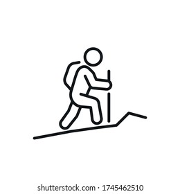 Hiking Icon - Symbol of Outdoor Activity - Vector