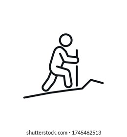 Hiking Icon - Symbol of Outdoor Activity - Vector