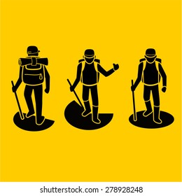Hiking icon vector