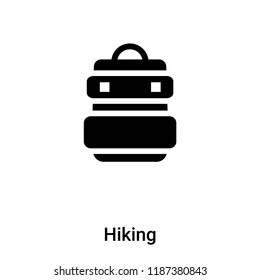 Hiking icon vector isolated on white background, logo concept of Hiking sign on transparent background, filled black symbol