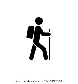 Hiking icon vector isolated on white background