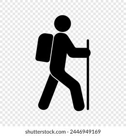 Hiking icon vector isolated. Walking icon