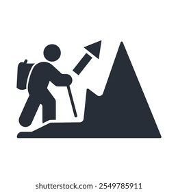 Hiking icon. vector.Editable stroke.linear style sign for use web design,logo.Symbol illustration.