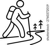 Hiking Icon. Walking. Public Footpath. Trail. Vector Icon silhouette in EPS format
