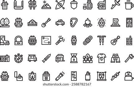Hiking icons High-Quality Vector Icons Collection with Editable Stroke. Ideal for Professional and Creative Projects.