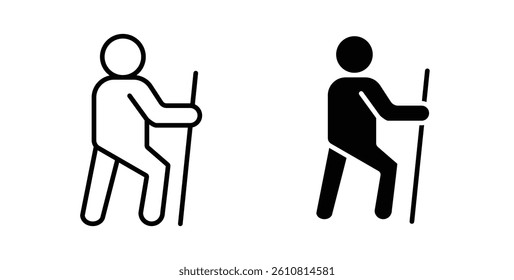 Hiking icons. thin line vector icons