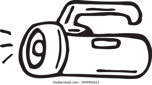 Hiking lamp drawn vector doodle illustration. Camping element. Isolated on white background. Hand drawn simple element